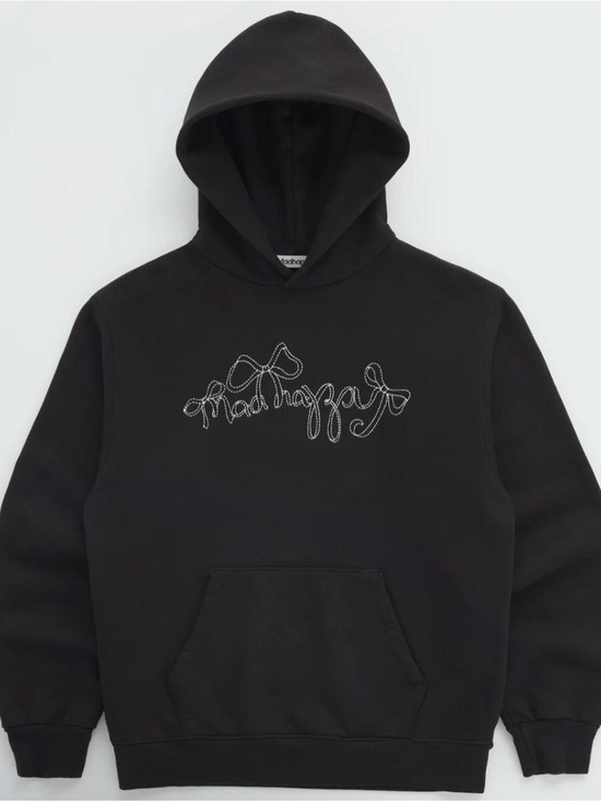 Madhappy Tops - Black Embroidered Logo Hoodie - Men